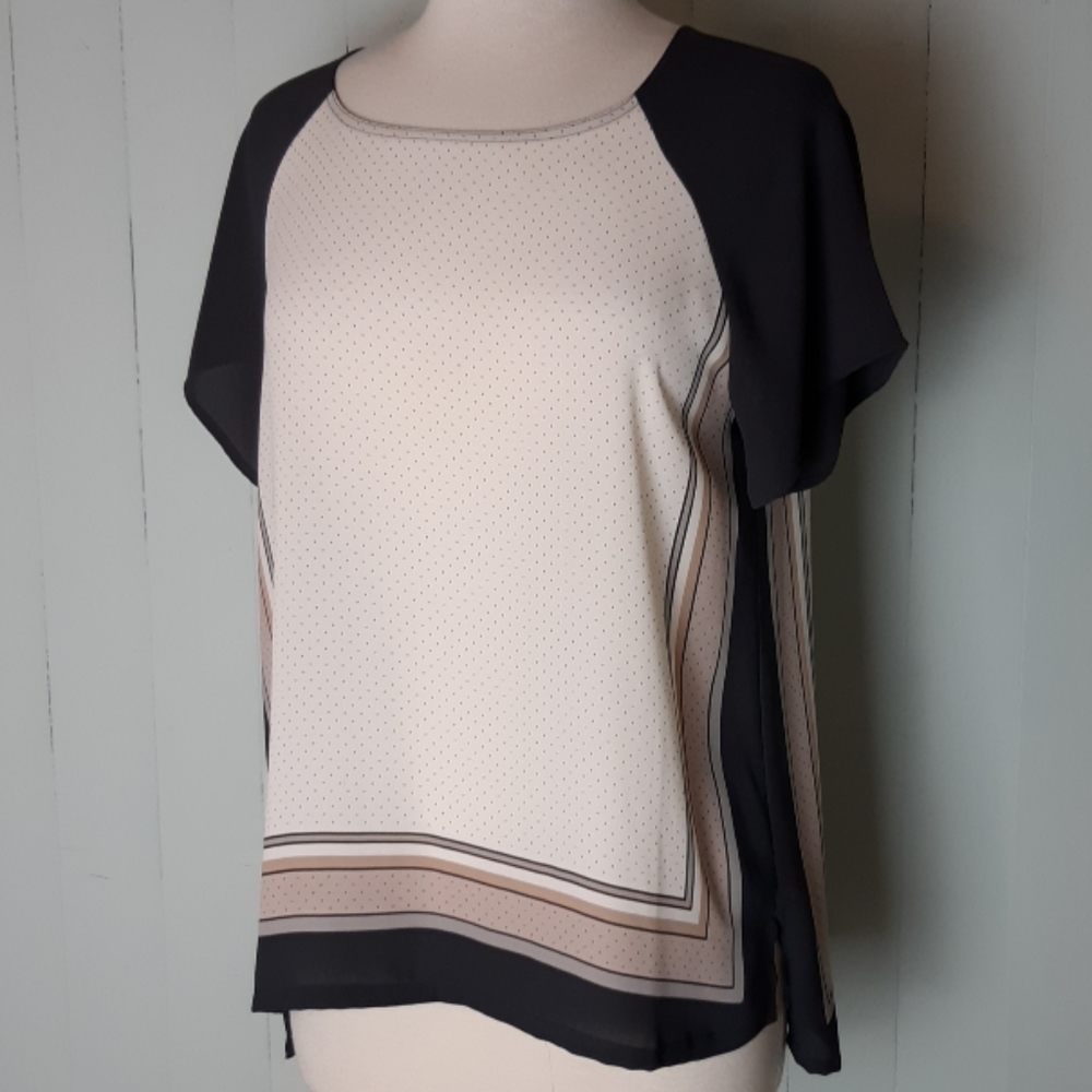 LOFT short sleeve handkerchief pattern top